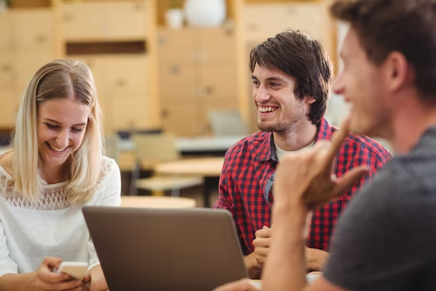 Group of people laughing