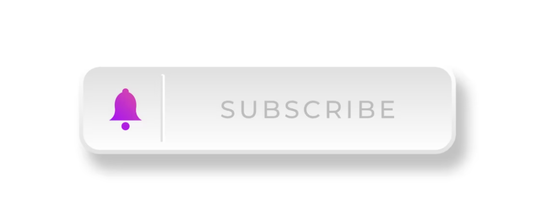 white cta button subscribe and purple bell on white background