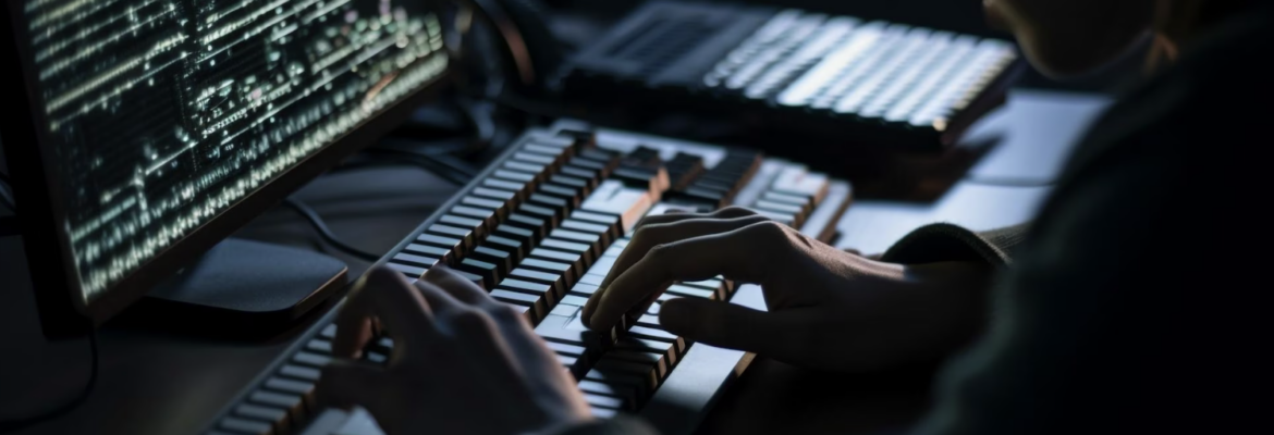 A programmer working on the computer